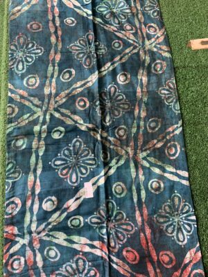 Batik Adire Design in Soft Cotton Long Length Fabric 5 yards 3
