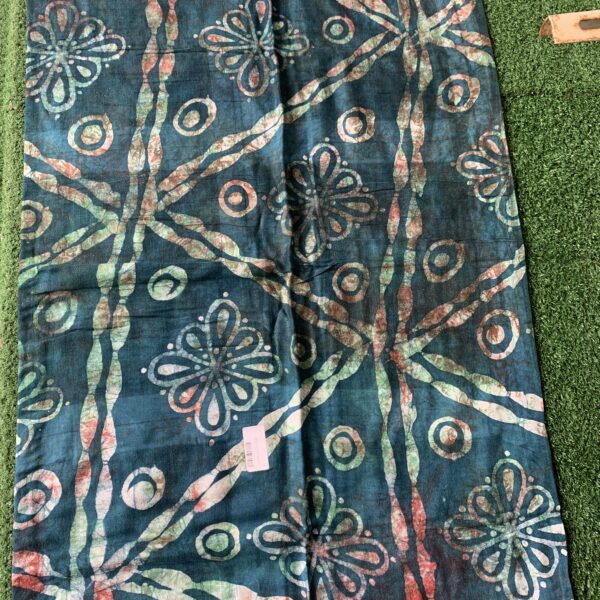Batik Adire Design in Soft Cotton Long Length Fabric 5 yards 3