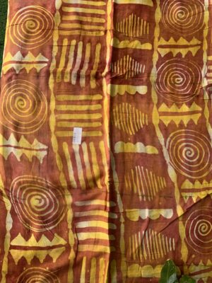 Batik Adire design in Soft Cotton Long Length Fabric