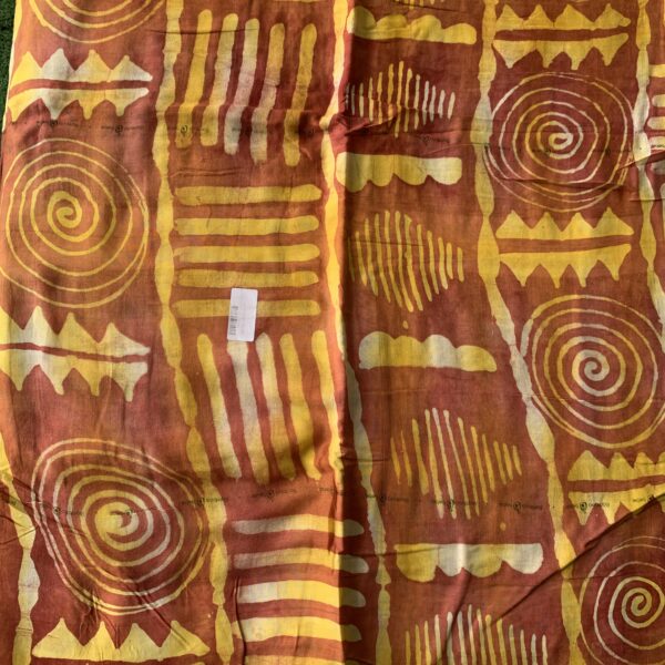 Batik Adire design in Soft Cotton Long Length Fabric