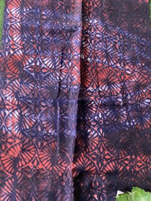 Batik Adire Design in Soft Cotton Long Length Fabric 5 yards