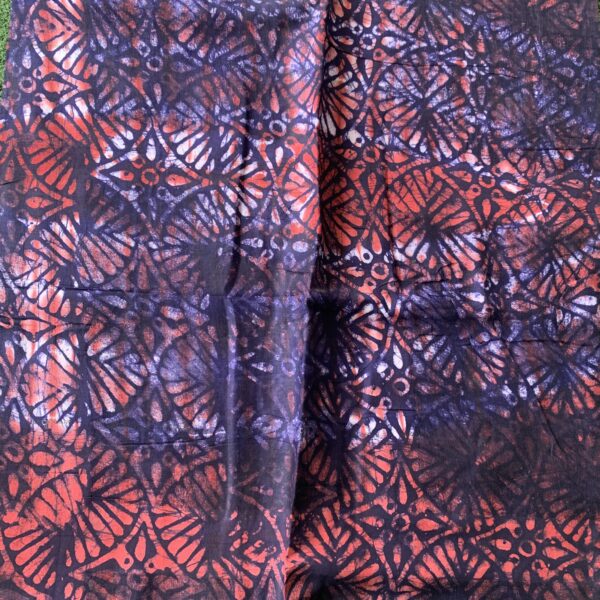 Batik Adire Design in Soft Cotton Long Length Fabric 5 yards